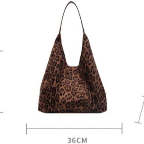 Leopard Print Tote Bag Polyester Large Capacity Stylish Women Shopper - Picture 6 of 8